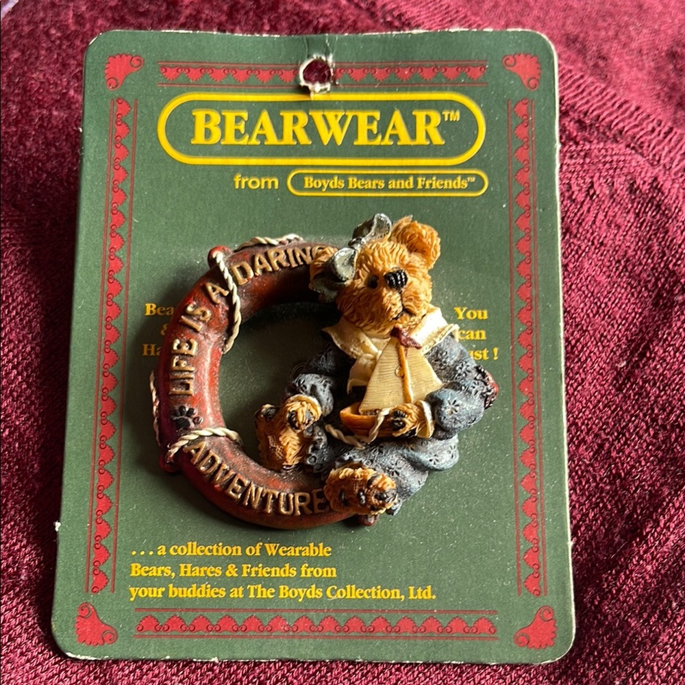 Bearwear Adventure Brooch by Boyds Bears - Brown and Gray